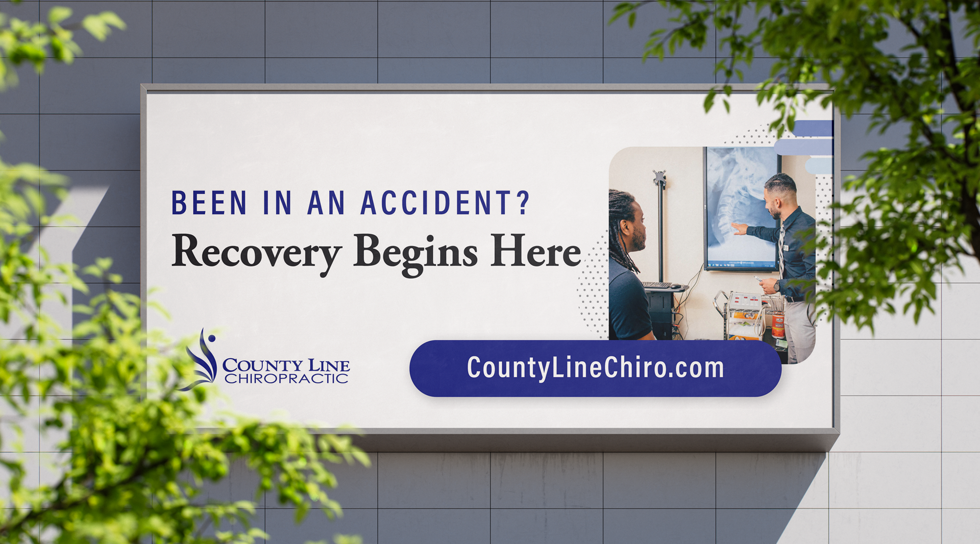 County Line Chiro billboard on a building