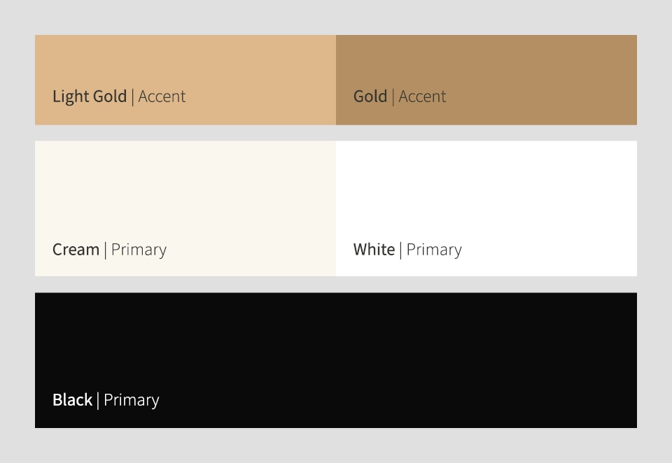 A list of the colors used for London House website